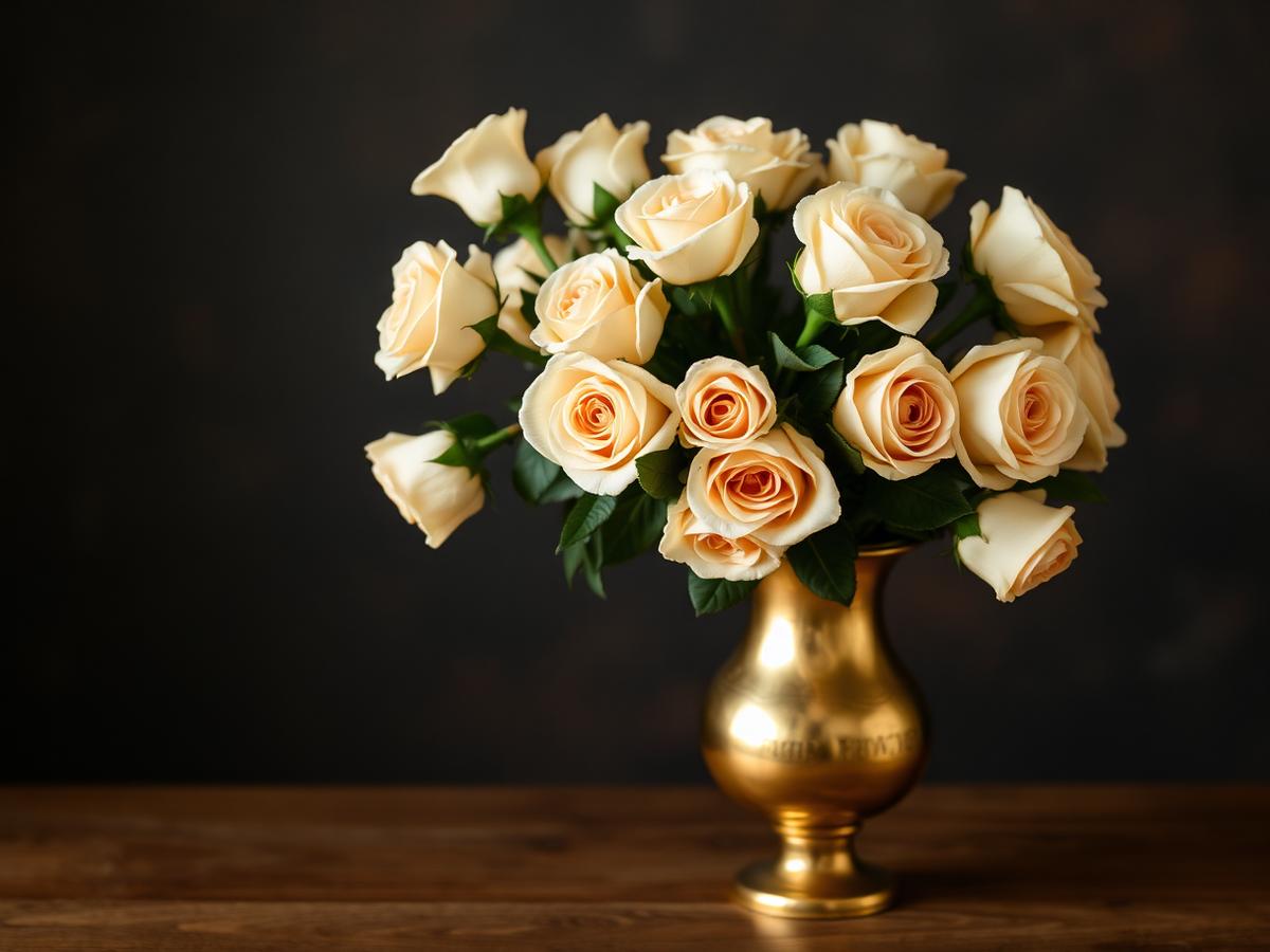 Buchet de trandafiri crem