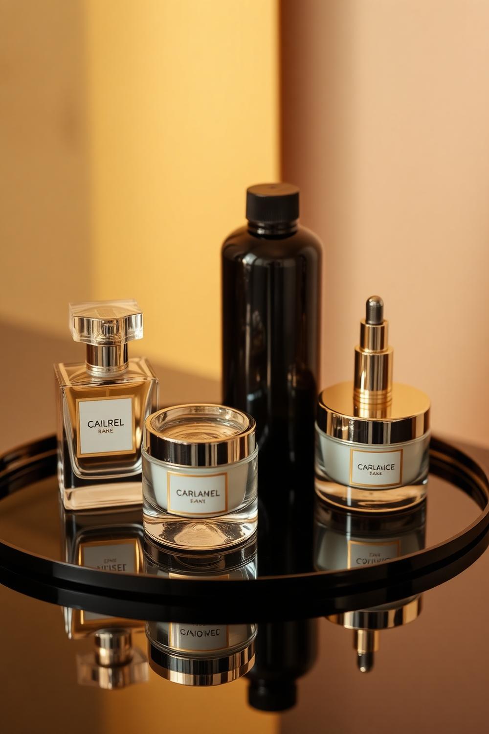 Produse cosmetice pe oglindă